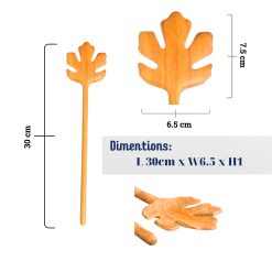 Alternative view of Maple Leaf-Shaped Wooden Spoon