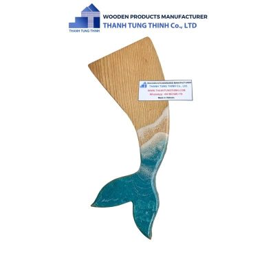 Mermaid Tail Epoxy Wood Tray