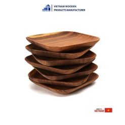 Beautiful and unique square wooden plate.