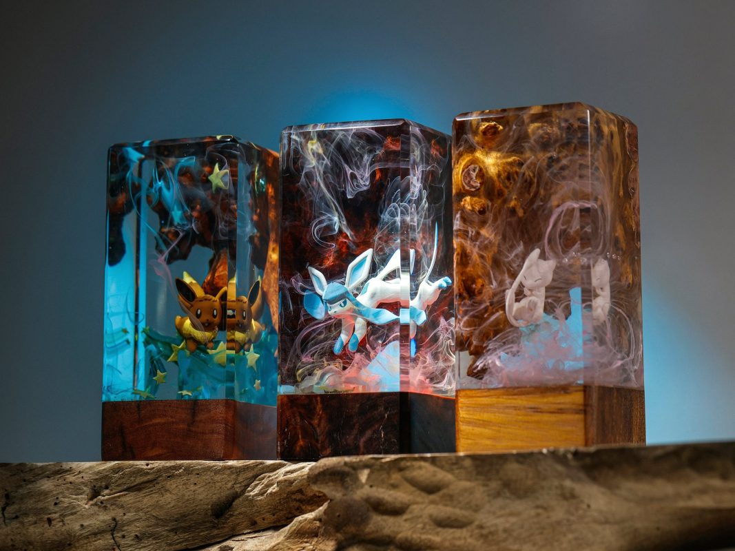 Unique designs of epoxy lamps for Pokémon fans