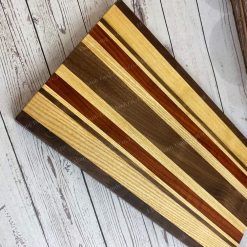 Rectangular Wooden Cutting Board with Symmetrical Patterns