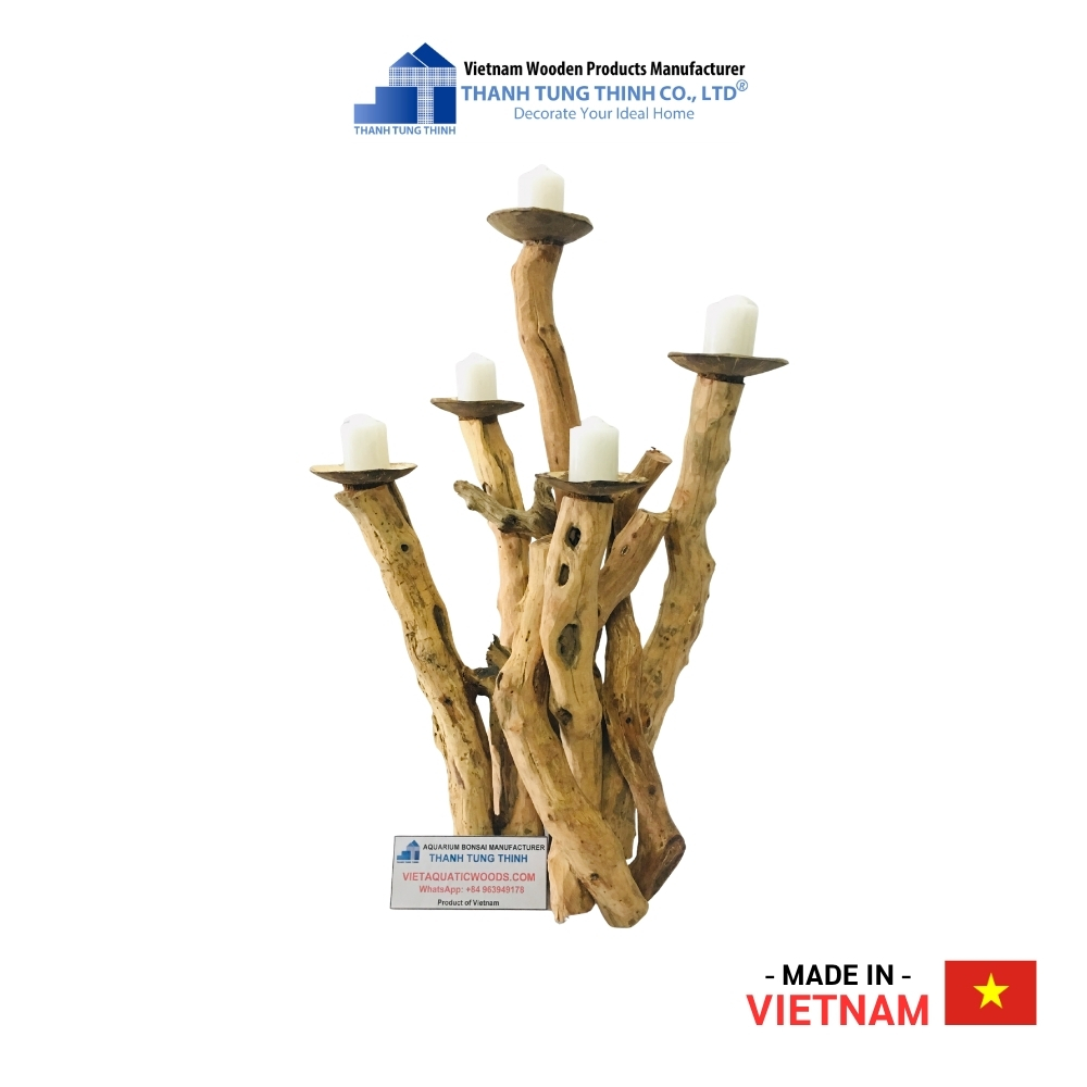 Vertical Driftwood Candle Holder Thanh Tung Thinh