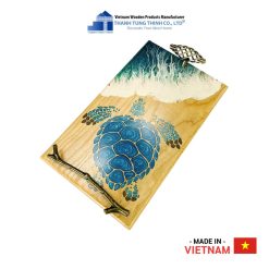 Vivid Ocean Pattern Wooden Tray For Decor Thanh Tung Thinh
