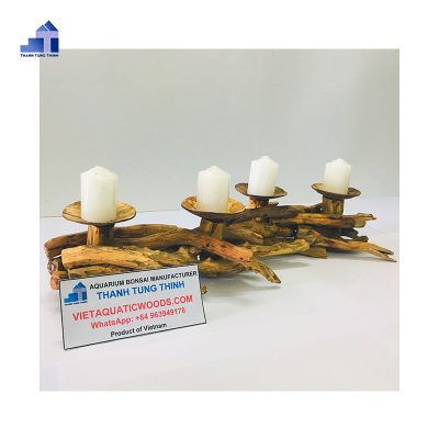 handcrafted driftwood candle holder