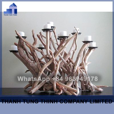 Driftwood canle holder