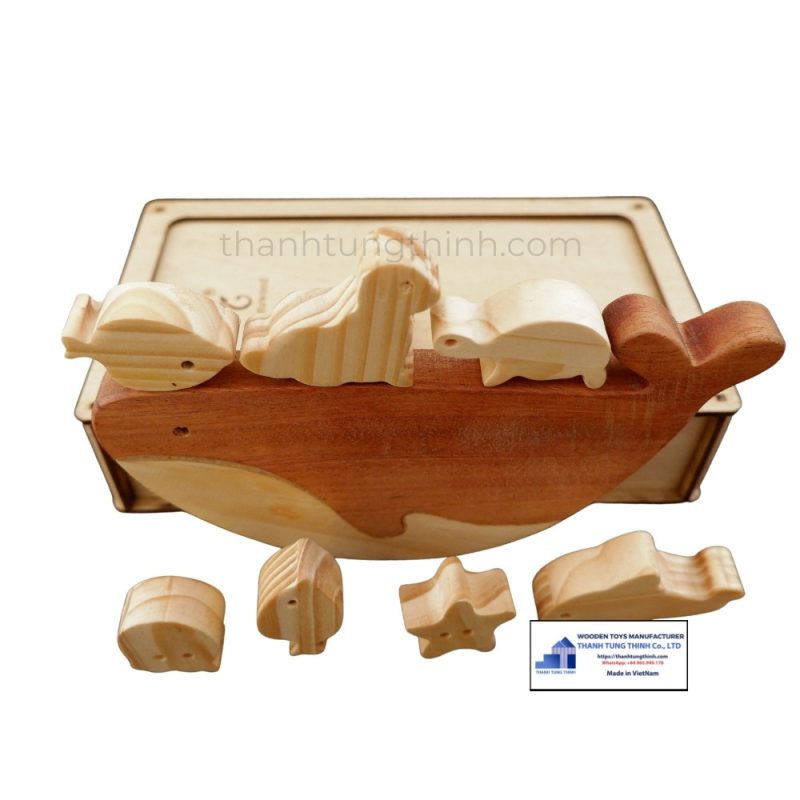 Montessori wooden toy set - balancing sea creatures for wholesale buyers
