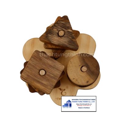 wooden sorting and stacking toy