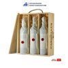 3 bottle wooden wine box