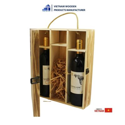 2 bottle wooden wine box