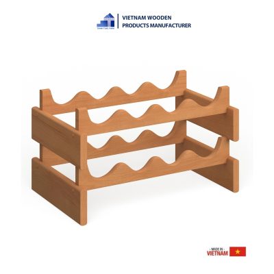4-bottle wooden wine rack