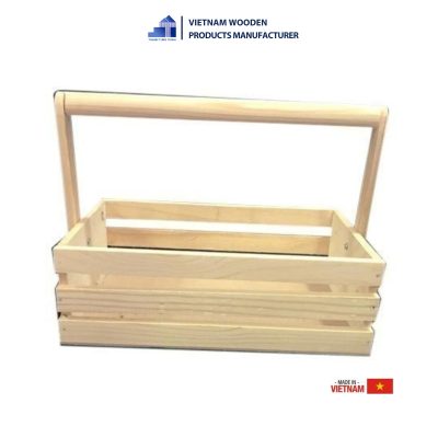 wooden basket with handle