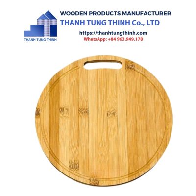Rounded Bamboo Cutting Board with Hole
