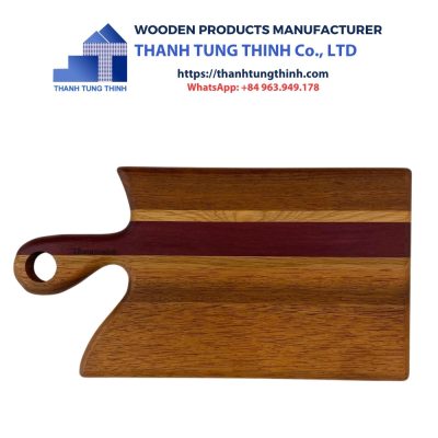 cutting board with a handle.