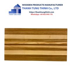 Rectangular Wooden Cutting Board with Alternating Stripes