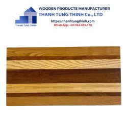 Rectangular Wooden Cutting Board with Symmetrical Brown Stripes
