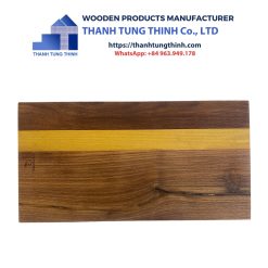 Rectangular Wooden Cutting Board with Yellow Grain As A Highlight