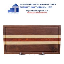 Rectangular Wooden Cutting Board with Doussie Grain in The Middle
