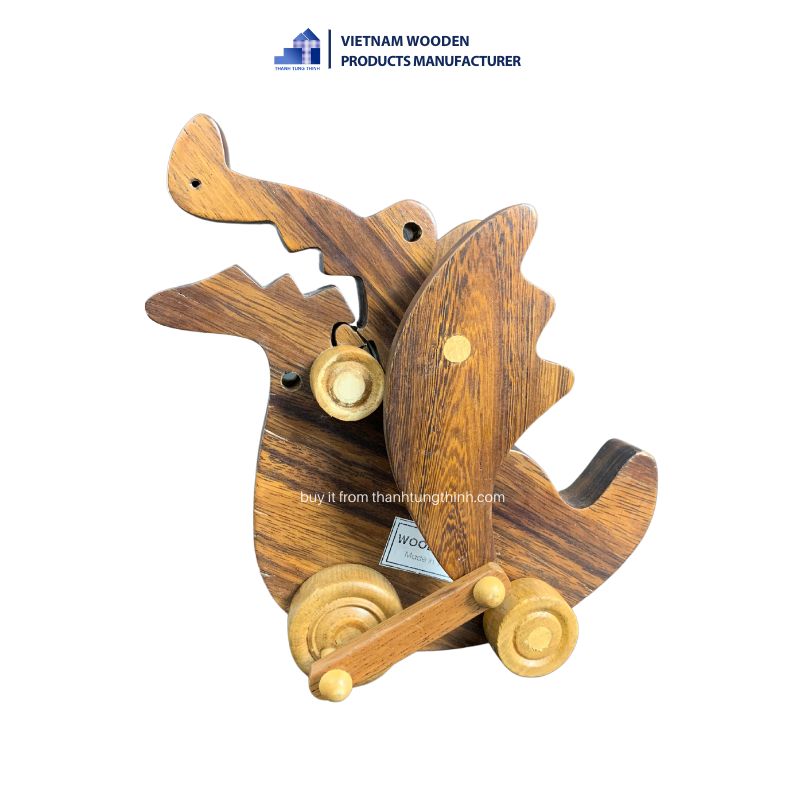wooden crocodile toy with wheels