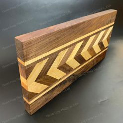 Rectangular Wooden Cutting Board with Alternating Arrow