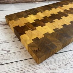 Rectangular Wooden Cutting Board with Symmetrical Patterns