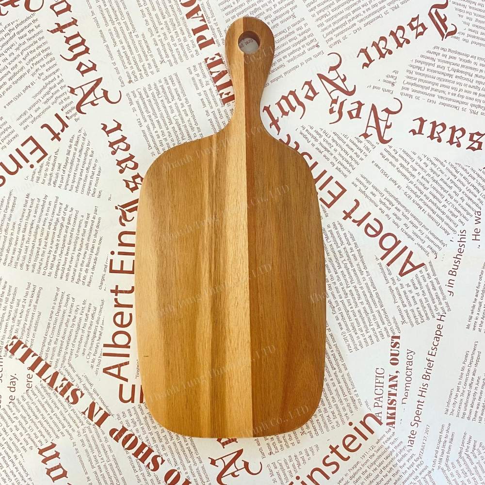 Rounded Edges Wooden Cutting Board with Off-Center Handle - Image 3