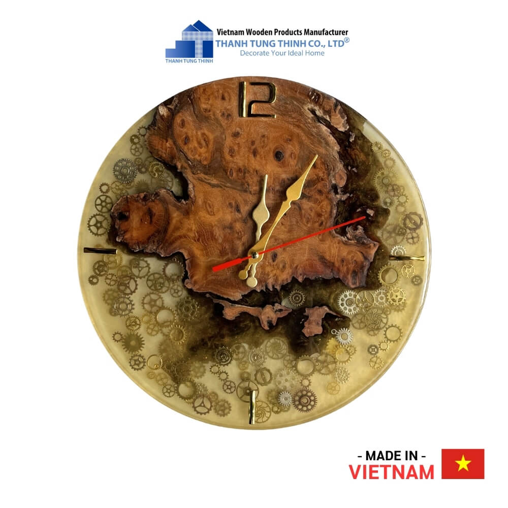 Wooden Epoxy Clock mechanical design Thanh Tung Thinh