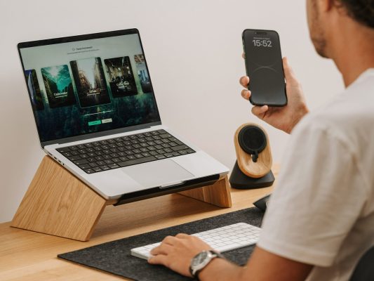 wooden laptop stands