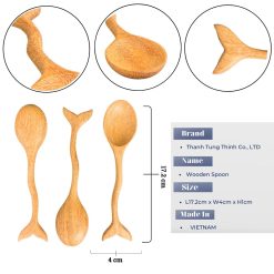 Fishtail-Shaped Wooden Spoon