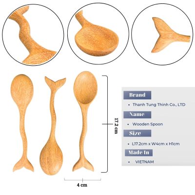 Fishtail-Shaped Wooden Spoon