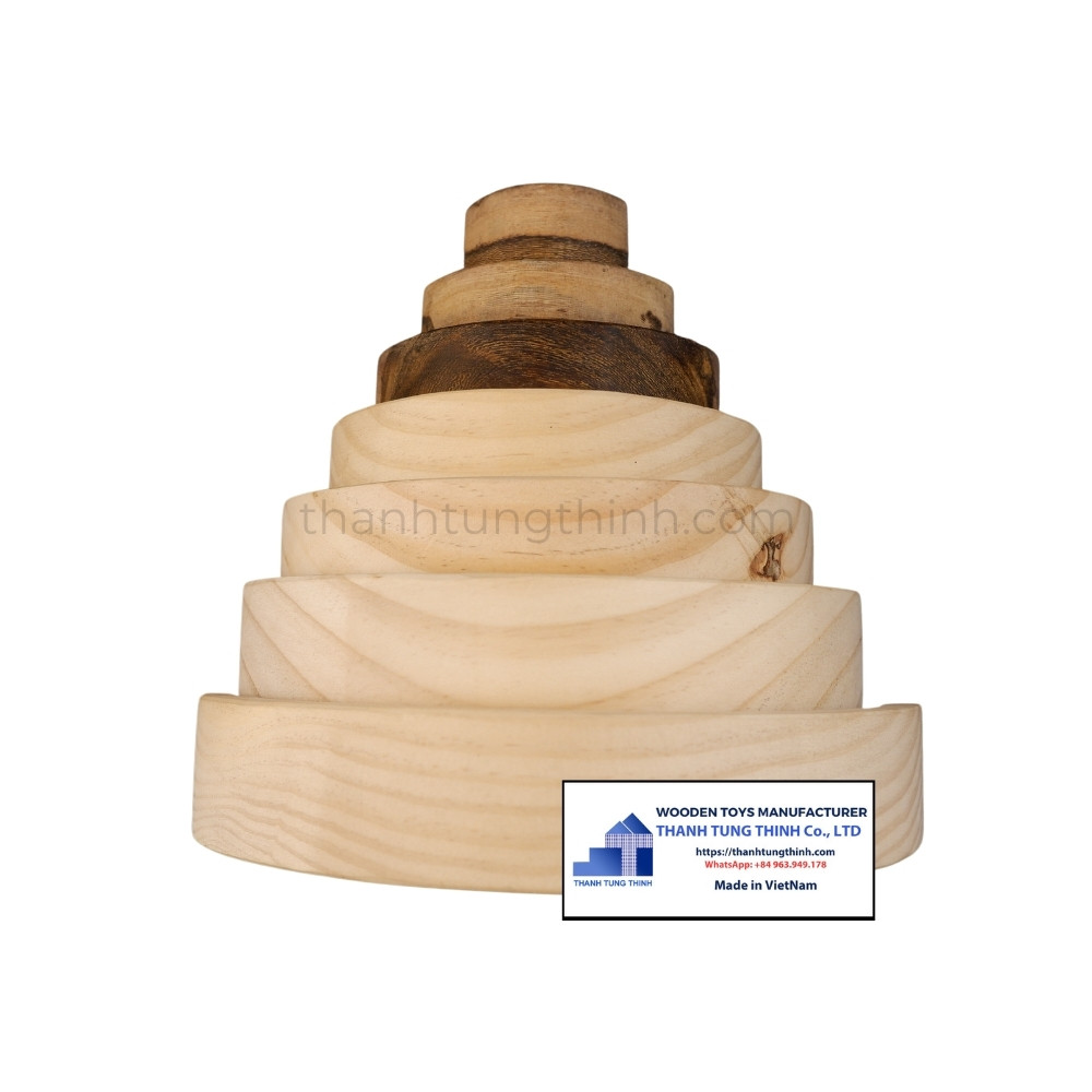 wooden rainbow stacking toy for kids