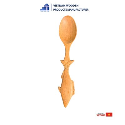 Wooden Fish-Shaped Handle Spoon