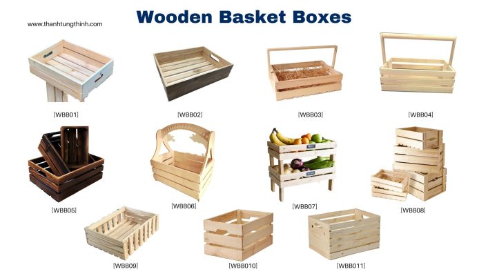 wooden storage basket for wholesale