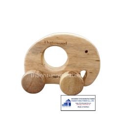 wooden toy elephant with wheels