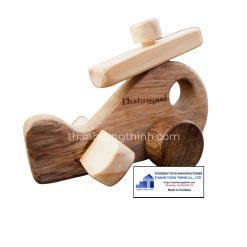 wooden toy mini helicopter