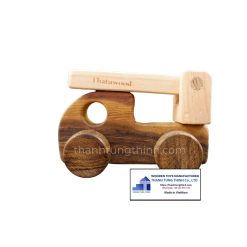 wooden toy mini crane trụck