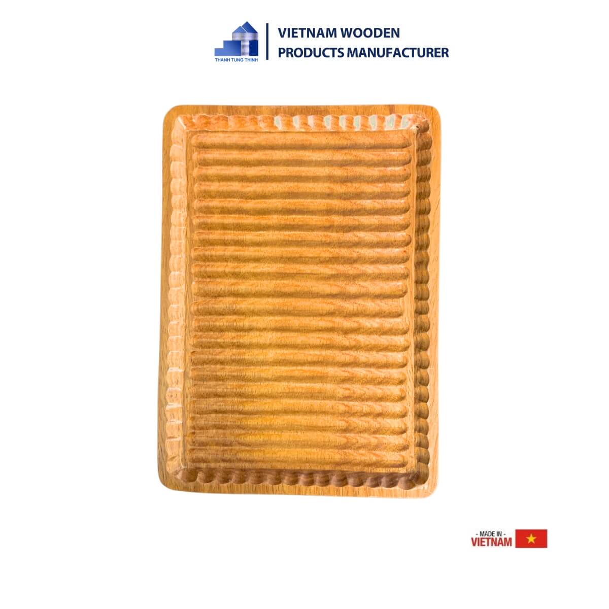 Round Edge Rectangle Wooden Fruit Tray