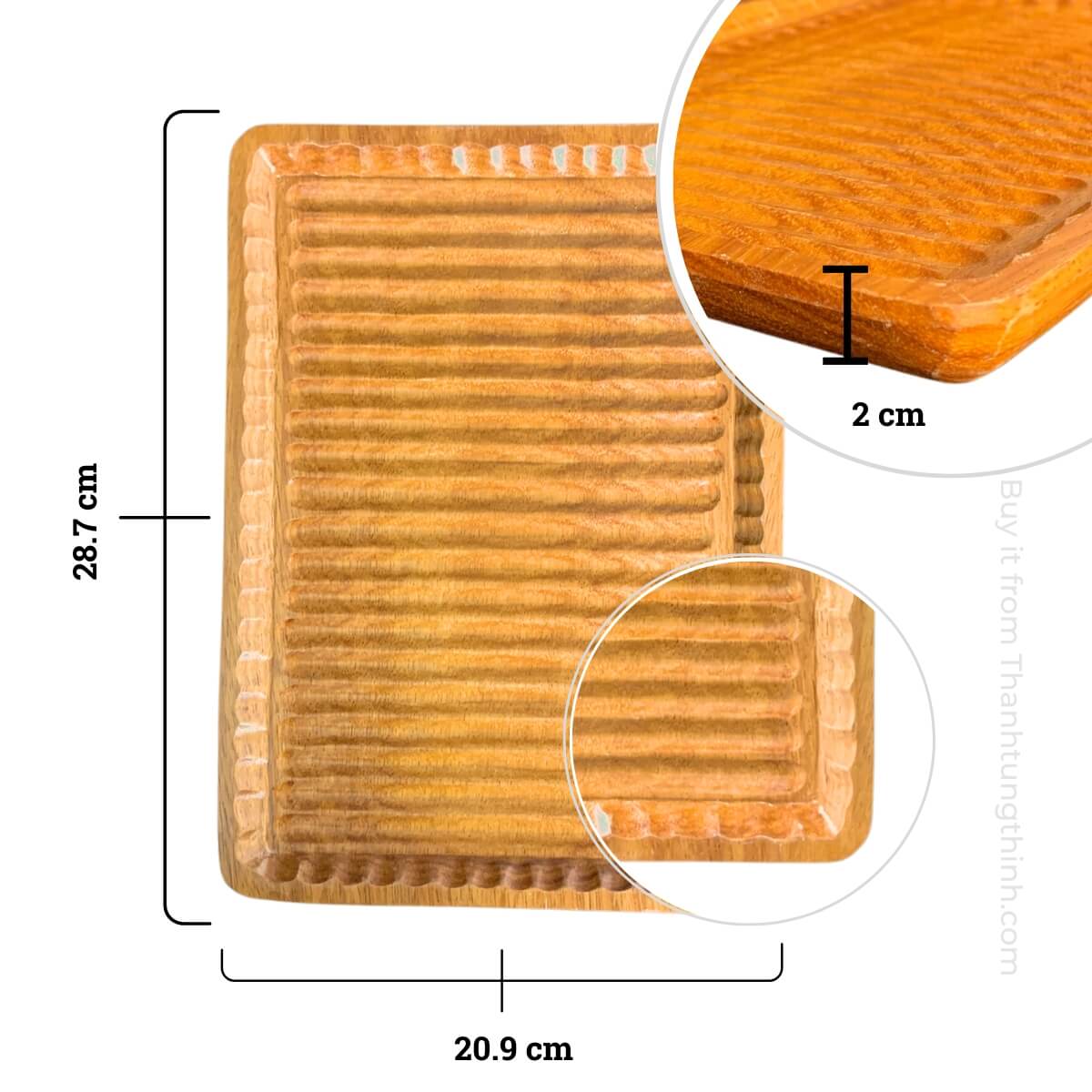 Round Edge Rectangle Wooden Fruit Tray