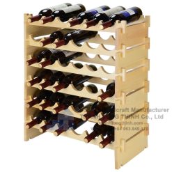 Multi-tier wooden wine rack