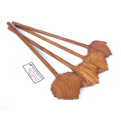 Bodhi Leaf-Shaped Wooden Spoon