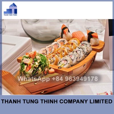 Wooden Food Boat Model