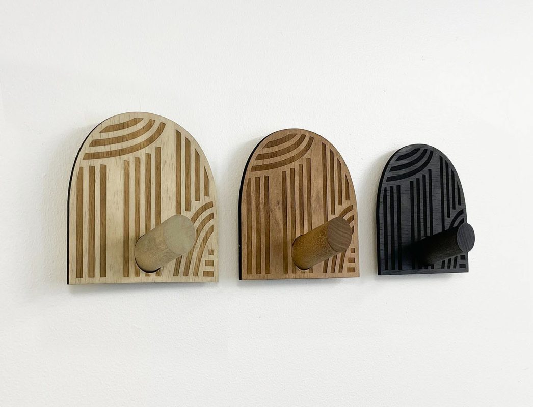 Artistic wooden wall hooks