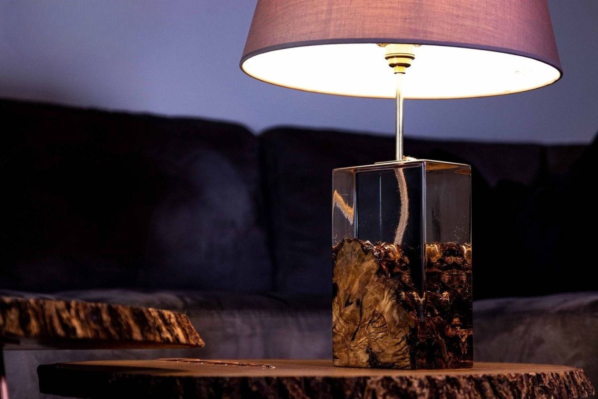 Epoxy wooden lamp is popular in interior and lighting markets