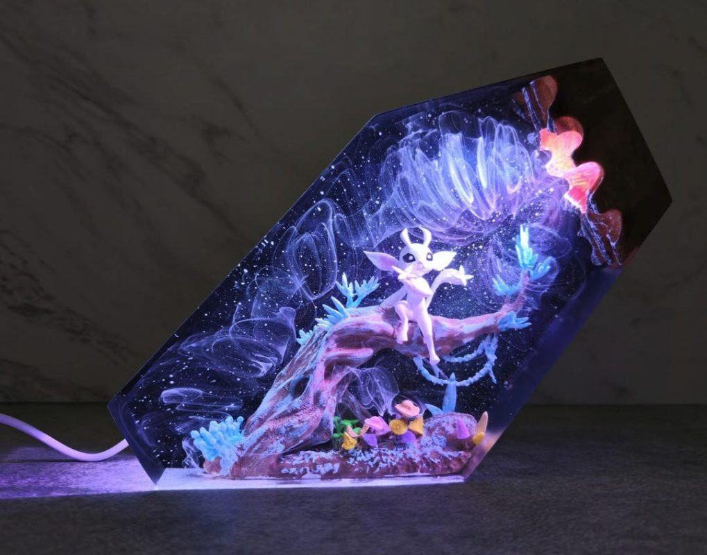 fantasy wooden epoxy lamp