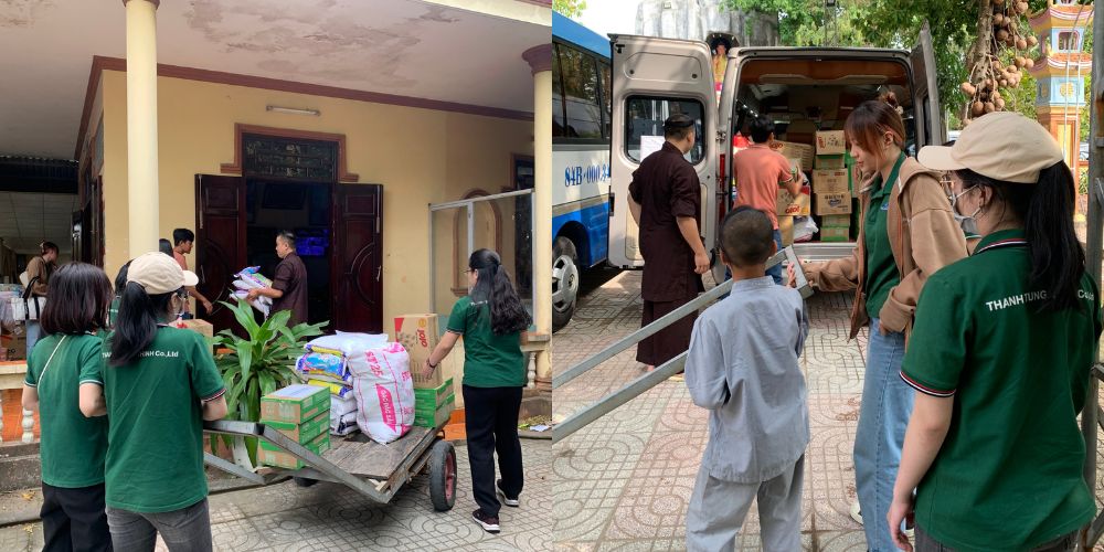 Real images of Thanh Tung Thinh company's volunteer trip at Thien Tam Pagoda