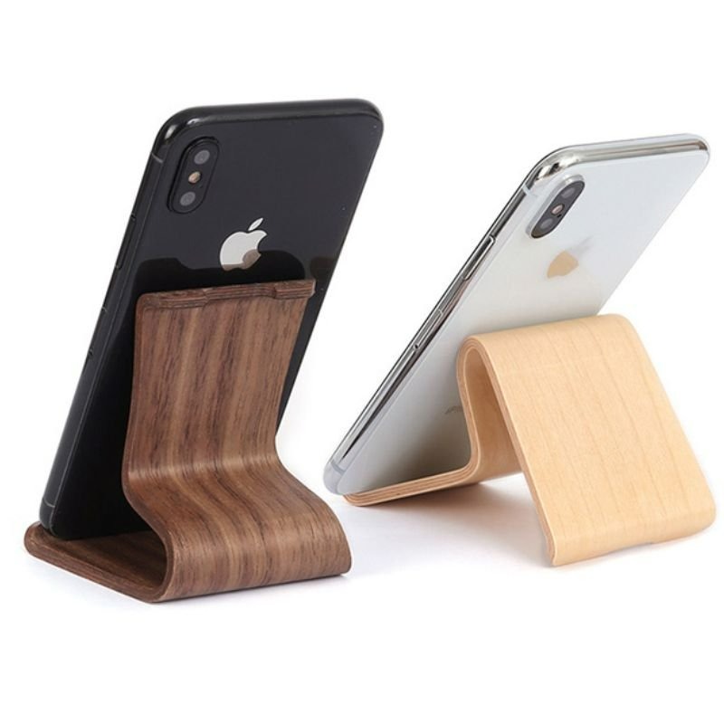 Minimalist wooden phone stands