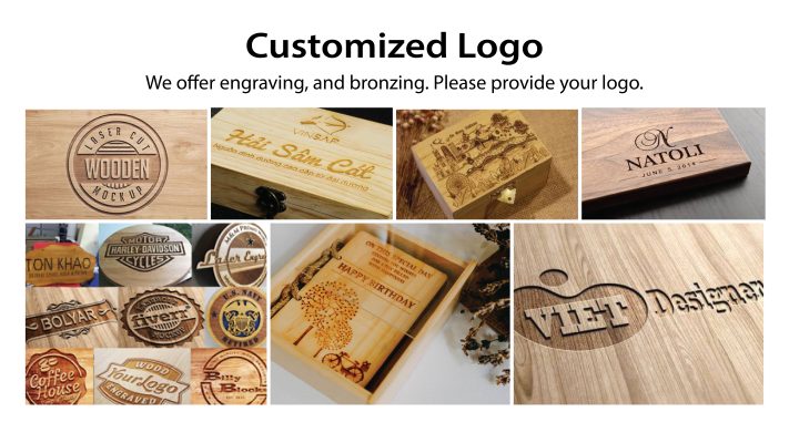 Laser customized logo - wooden box