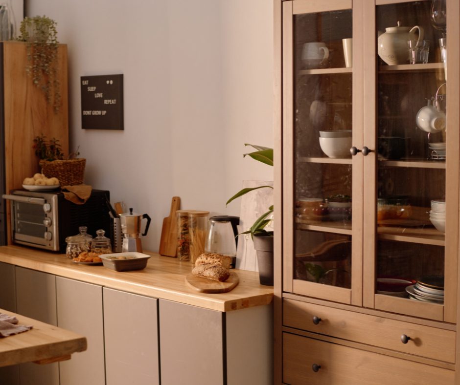 Wooden chopping boards elevate kitchen space