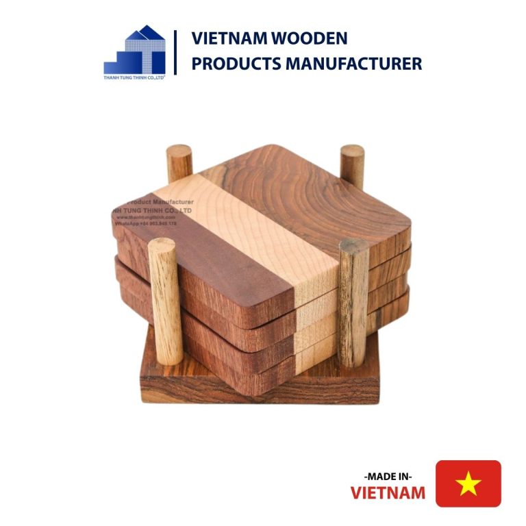 Square Wooden Coaster -  a natural charm to the dining setup