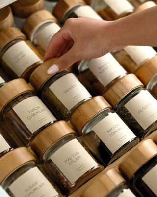 wooden spice jar set, acacia spice jar, eco-friendly kitchenware, teak spice container