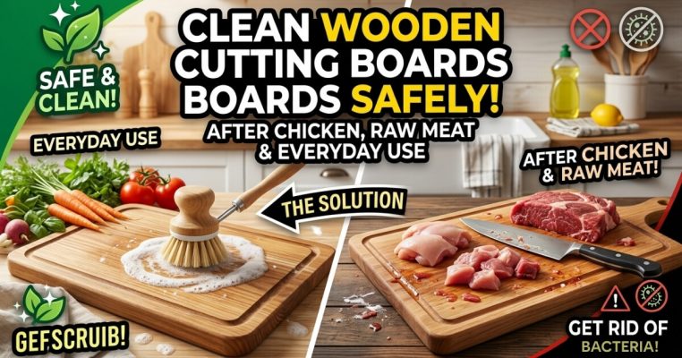 How to Clean Wooden Cutting Board Safely (After Chicken, Raw Meat, and Everyday Use)